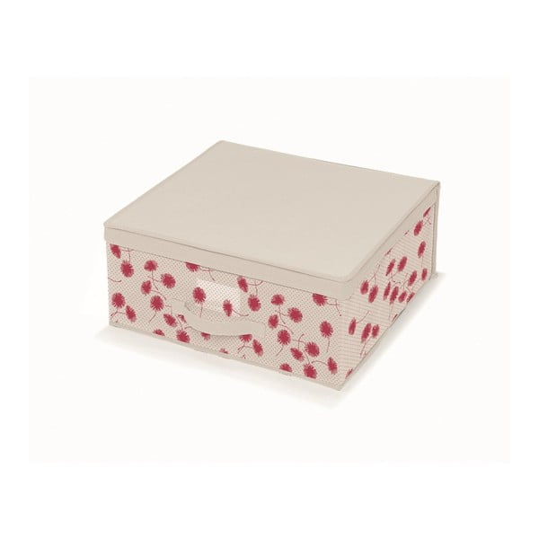 Růžovobílý úložný box s víkem Cosatto Poisf, 45 x 45 cm