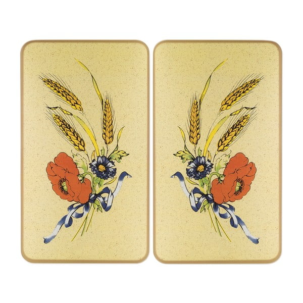 Kryty na sporák v sadě 2 ks z tvrzeného skla 52x30 cm Corn-Flowers - Maximex