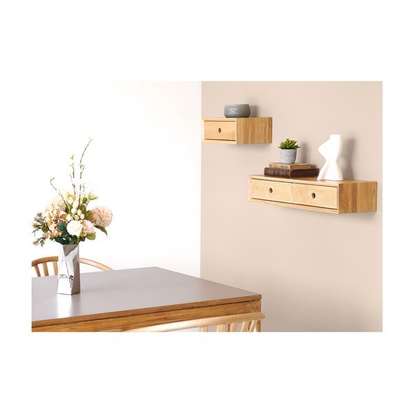 Police z dubového dřeva ve světle přírodní barvě 80 cm Luzern – House Nordic-image-3
