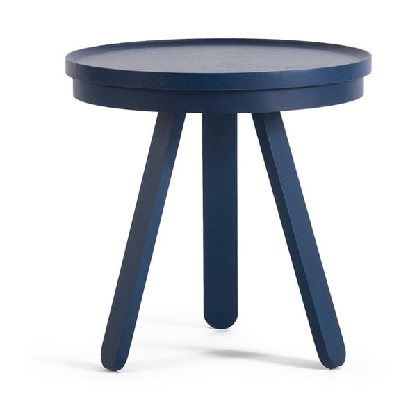 Modrý odkládací stolek z jasanového dřeva s podnosem Woodendot Batea S