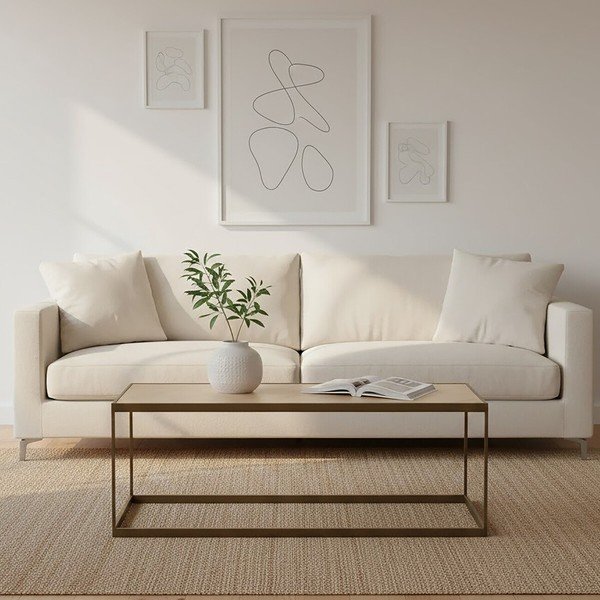 Hnědý/v přírodní barvě konferenční stolek s deskou v dubovém dekoru 40x120 cm Grenoble – Premier Housewares-image-1