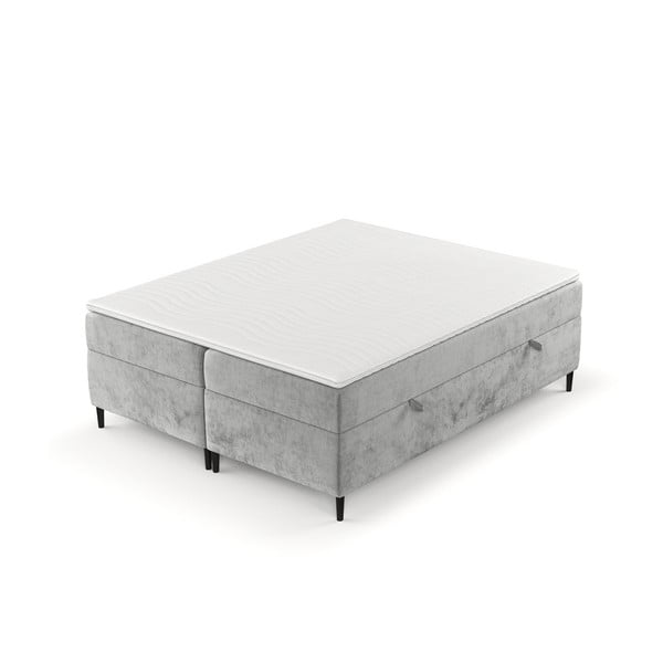 Šedá boxspring postel s úložným prostorem 140x200 cm Araya – Maison de Rêve