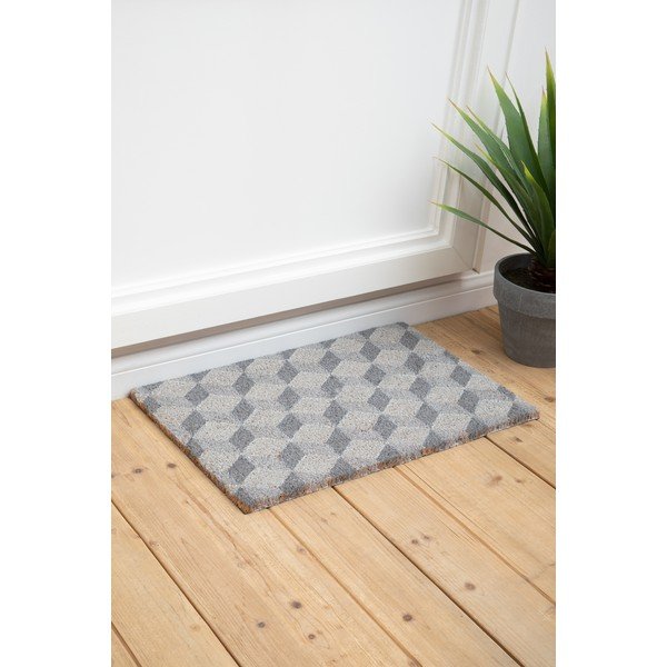 Rohožka z kokosového vlákna 40x60 cm Grey Cube – Premier Housewares-image-1