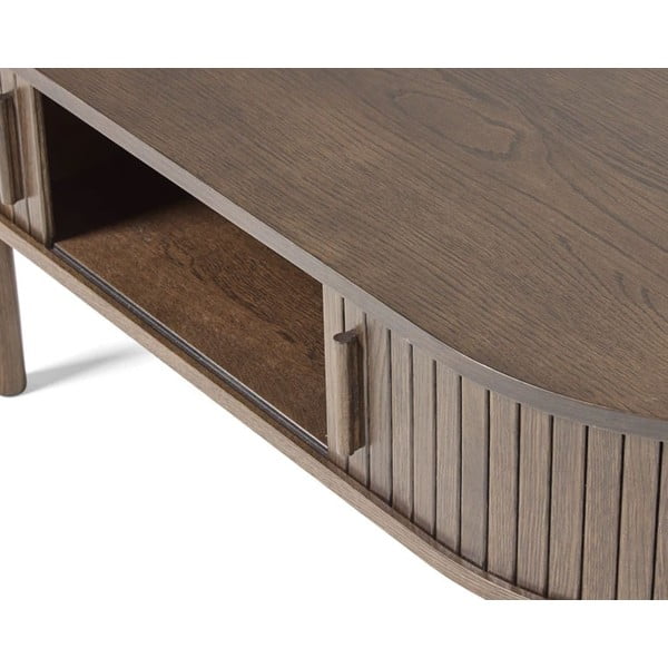 Konferenční stolek v dekoru dubu v tmavě přírodní barvě 60x120 cm Meta – Unique Furniture-image-4