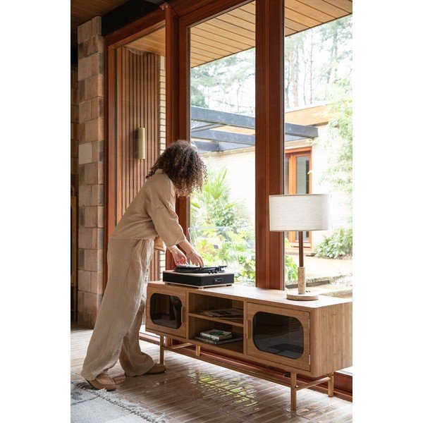 Bambusový TV stolek v přírodní barvě 150x55x40 cm Caroun – Dutchbone-image-4