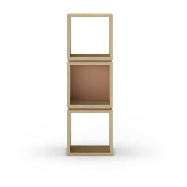 Knihovna v dekoru dubu v cihlovo-přírodní barvě 32x99,5 cm Lofty – Marckeric
