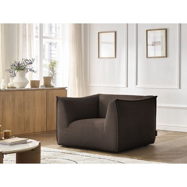 Hnědé manšestrové křeslo Giorgia – Bobochic Paris-image-1