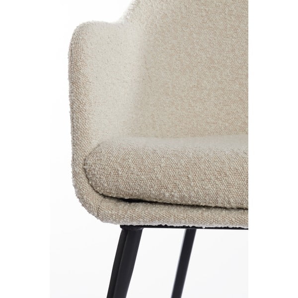 Krémové čalouněné jídelní křeslo s područkami Leone – Light & Living-image-4