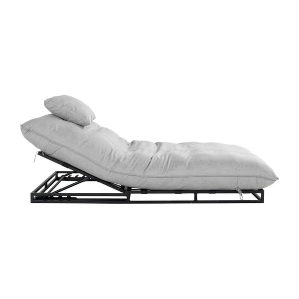 Světle šedé kovovo-polstrované zahradní lehátko Emma – Hartman-image-3
