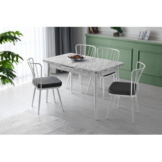 Bílo-černé kovové jídelní židle v sadě 2 ks Yildiz – Kalune Design