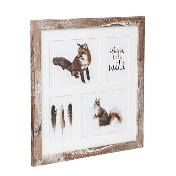 Hnědý rámeček na 4 fotografie Styler Bergen, 39 x 39 cm