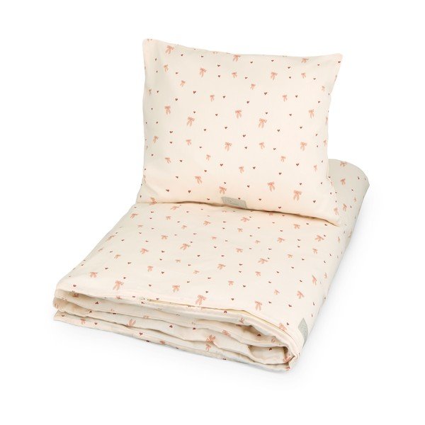 Světle žluté/růžové dětské povlečení do postýlky z Bio bavlny 100x140 cm Bows – Cam Cam Copenhagen
