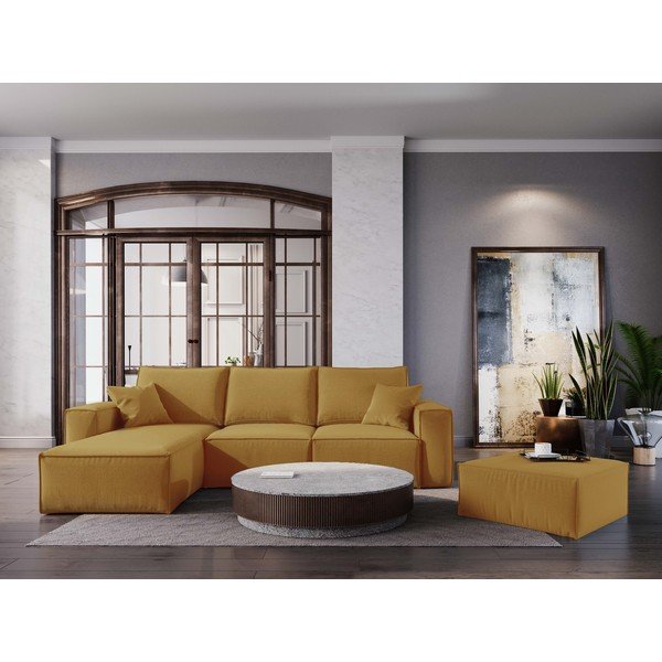Žlutý puf Cosmopolitan Design Miami, 65 x 65 cm-image-1