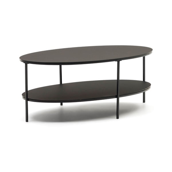 Černý konferenční stolek se skleněnou deskou 65x110 cm Fideia – Kave Home