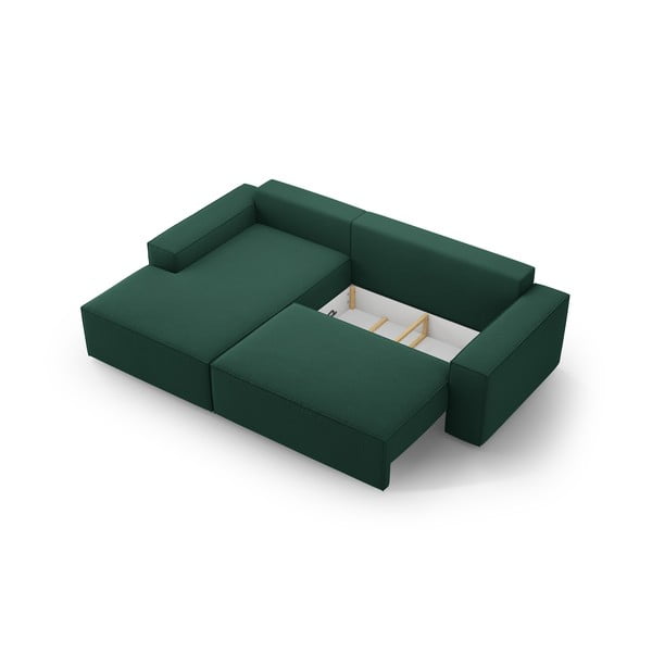 Zelená rozkládací rohová pohovka (levý roh) Jodie – Micadoni Home-image-4