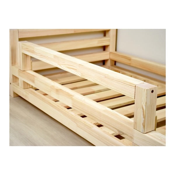 Tyrkysová bočnice z borovicového dřeva k posteli Benlemi Safety, délka 90 cm-image-1