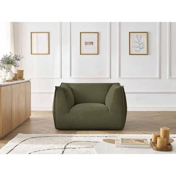 Zelené manšestrové křeslo Giorgia – Bobochic Paris-image-4