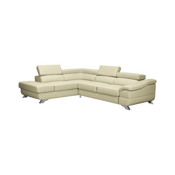 Béžová kožená rozkládací rohová pohovka Windsor & Co Sofas Gamma, levý roh-image-1