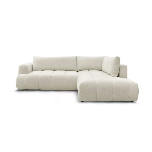 Béžová rozkládací/s úložným prostorem rohová pohovka (pravý roh/do L) Fuji – Bobochic Paris