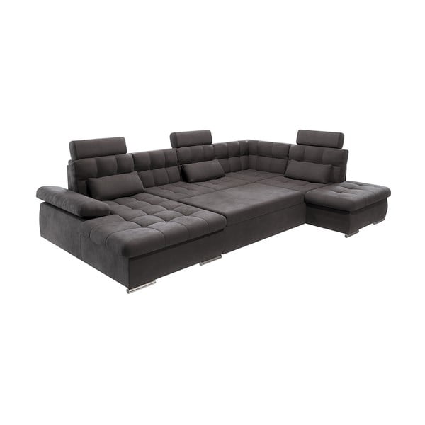 Antracitová rozkládací/s úložným prostorem rohová pohovka (pravý roh/do "U") Merkur – Ropez-image-2