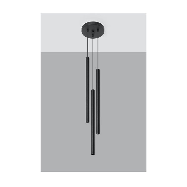 Černé kovové závěsné svítidlo ø 20 cm Fideus – Sollux-image-3