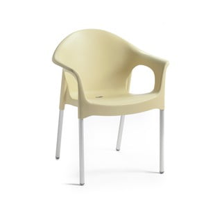 Béžová plastová zahradní židle Lisa - Rojaplast