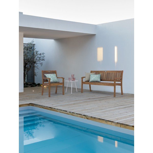 Dřevěná zahradní lavice v přírodní barvě Noemi – Bizzotto-image-1