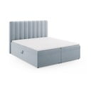 Světle modrá boxspring postel s úložným prostorem 180x200 cm Gina – Milo Casa