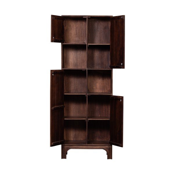 Tmavě hnědá skříňka z mangového dřeva 75x210x45 cm Staes – WOOOD-image-2