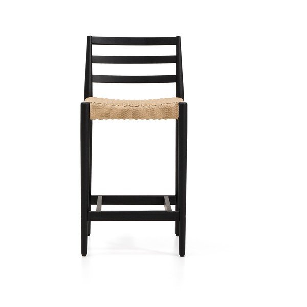 Černá/v přírodní barvě barová židle z dubového dřeva (výška sedáku 65 cm) Analy – Kave Home-image-2