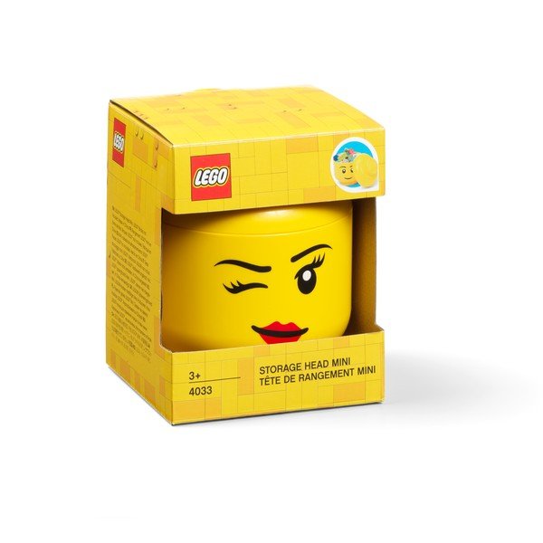 Žlutý úložný box LEGO® Wink, ø 10,6 cm-image-4