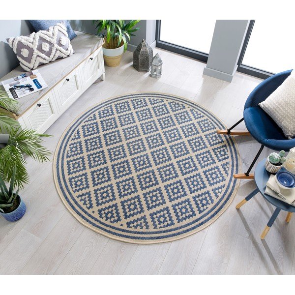 Modro-béžový kulatý venkovní koberec ø 160 cm Moretti - Flair Rugs-image-2