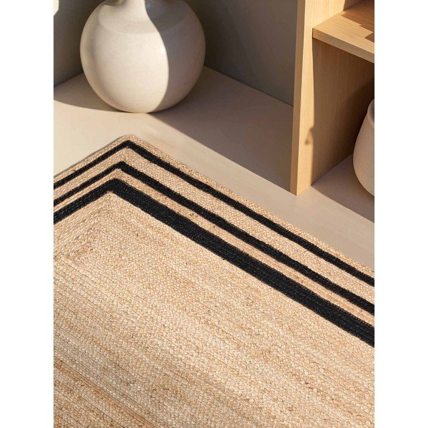 Černý/v přírodní barvě ručně tkaný jutový koberec 120x170 cm Jutta – Hanse Home-image-3