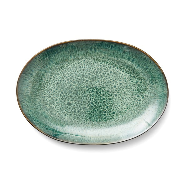 Zelený/černý servírovací talíř z kameniny Gastro Green/Black – Bitz