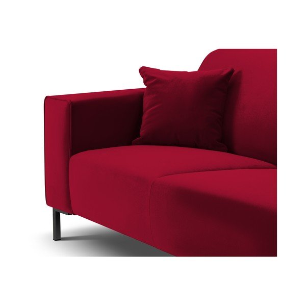 Červená sametová rohová pohovka Cosmopolitan Design Siena, pravý roh-image-1