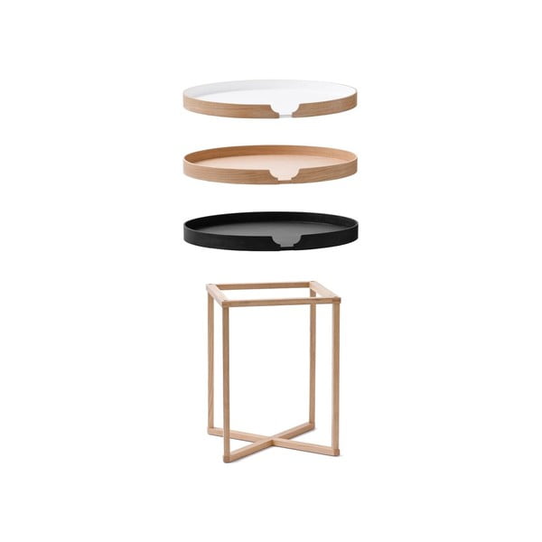 Odkládací stolek z dubového dřeva s odnímatelnou deskou Wireworks Damieh, 45x45 cm-image-3