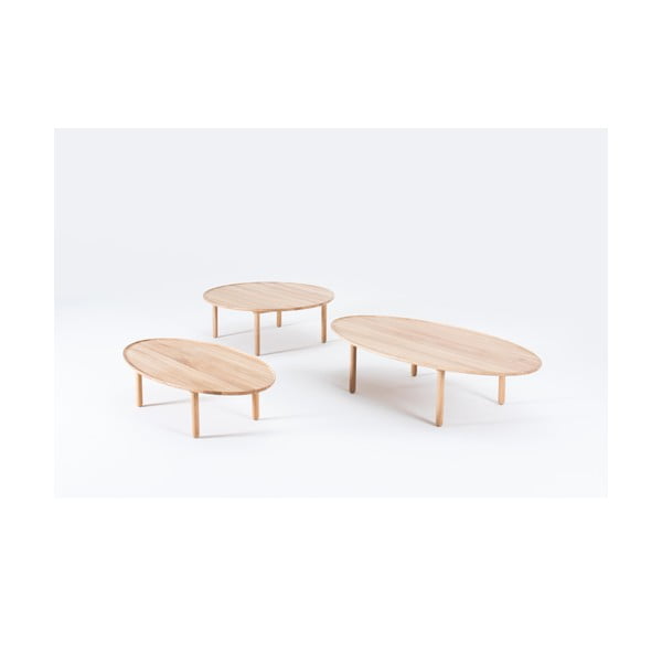 Kulatý konferenční stolek z dubového dřeva v přírodní barvě ø 100 cm Mu – Gazzda-image-4