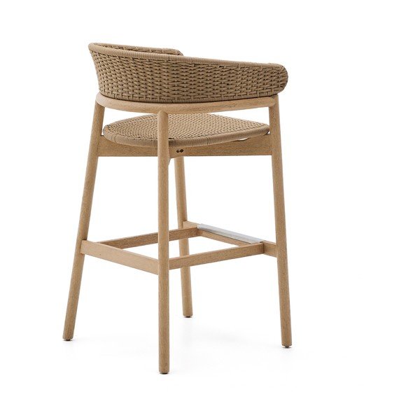 Dřevěná zahradní barová židle v přírodní barvě Arinella – Kave Home-image-4