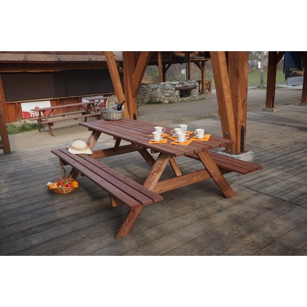Zahradní jídelní set z borovicového dřeva pro 6 Piknik - Rojaplast-image-3