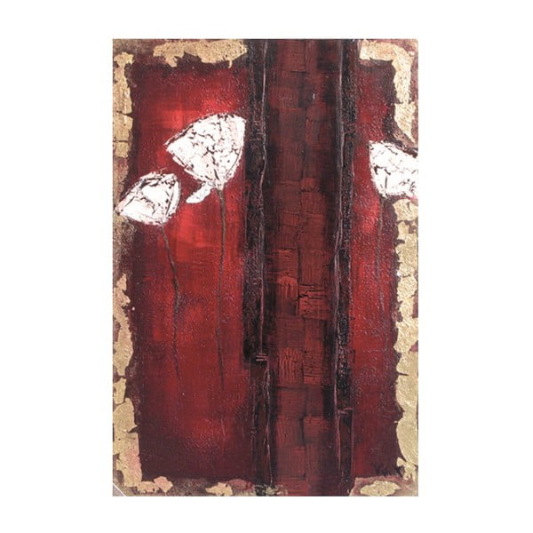 Olejová malba Tres Fleurs, 90x180 cm