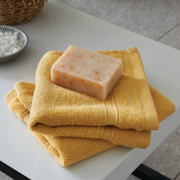 Žluté froté bavlněné ručníky v sadě 2 ks 30x30 cm Zero Twist – Catherine Lansfield-image-1