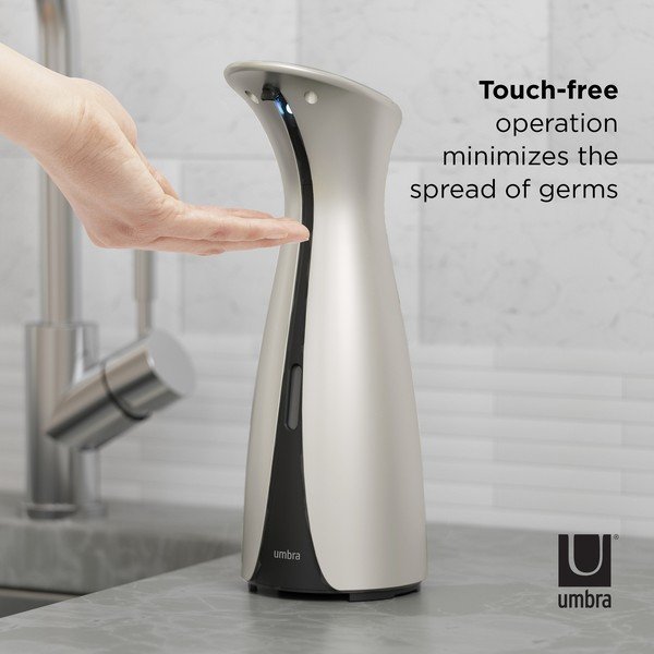 Bezdotykový dávkovač mýdla ve stříbrné barvě 250 ml Otto – Umbra-image-1