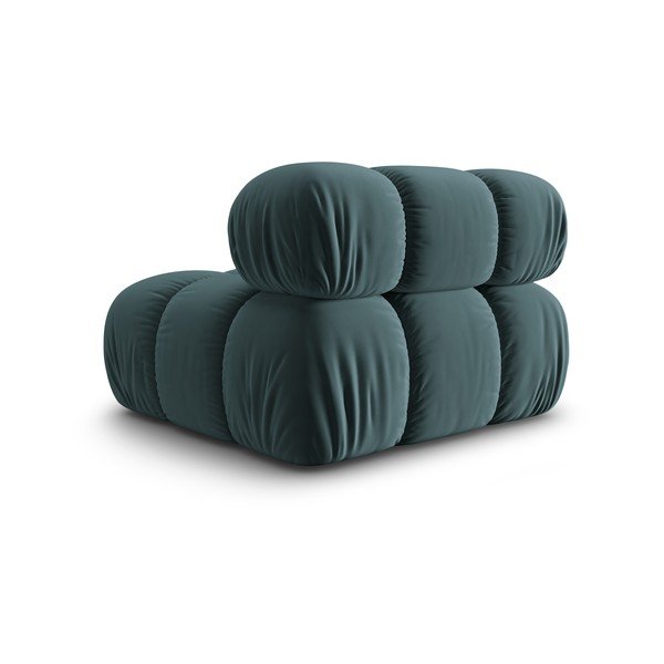 Sametový modul pohovky v petrolejové barvě (středový díl) Bellis – Micadoni Home-image-4