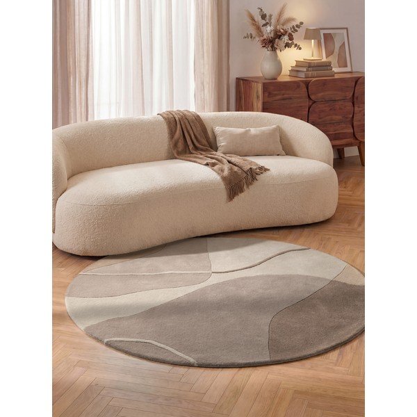 Fialový vlněný kulatý koberec ø 200 cm Virelle – Villeroy&Boch-image-1