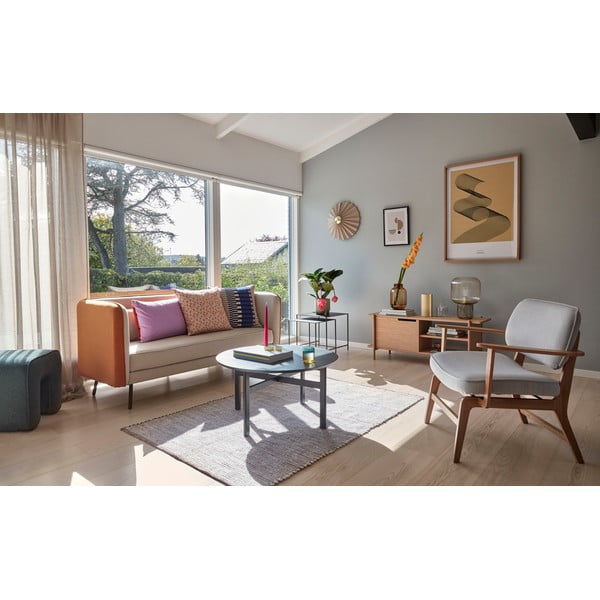 Šedé křeslo s konstrukcí z dubového dřeva Hübsch Haze-image-4