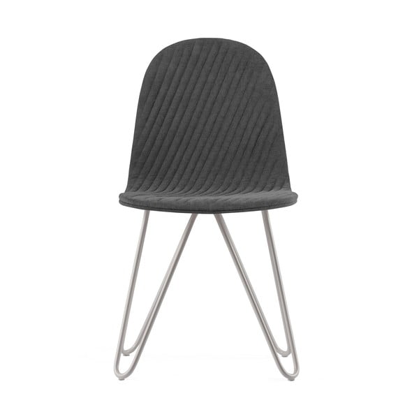 Tmavě šedá židle s kovovými nohami Iker Mannequin X Stripe