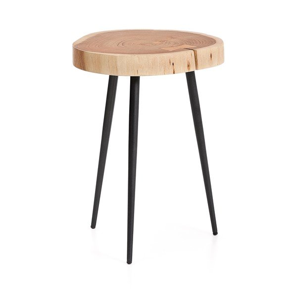 Kulatý odkládací stolek s deskou z akácie 35x35 cm Tanive – Kave Home