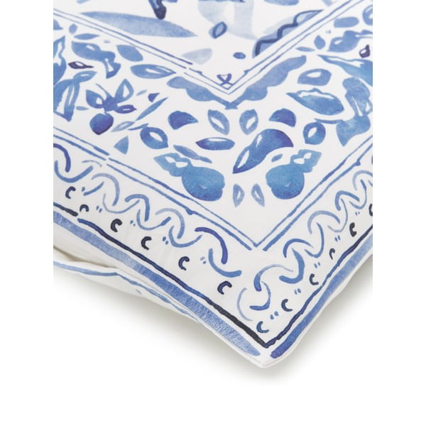 Modro-bílé povlečení na jednolůžko z bavlněného saténu Westwing Collection Ryle, 155 x 220 cm-image-4