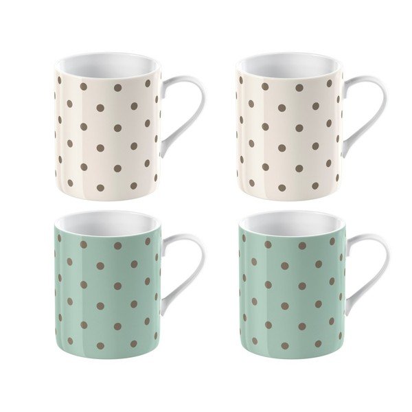 Sada 4 porcelánových hrnků na espresso Creative Tops Cottage Flowers, 60 ml