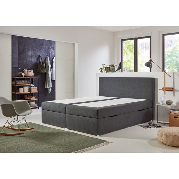 Šedá boxspring postel s úložným prostorem 180x200 cm Harry – Rojaplast-image-3